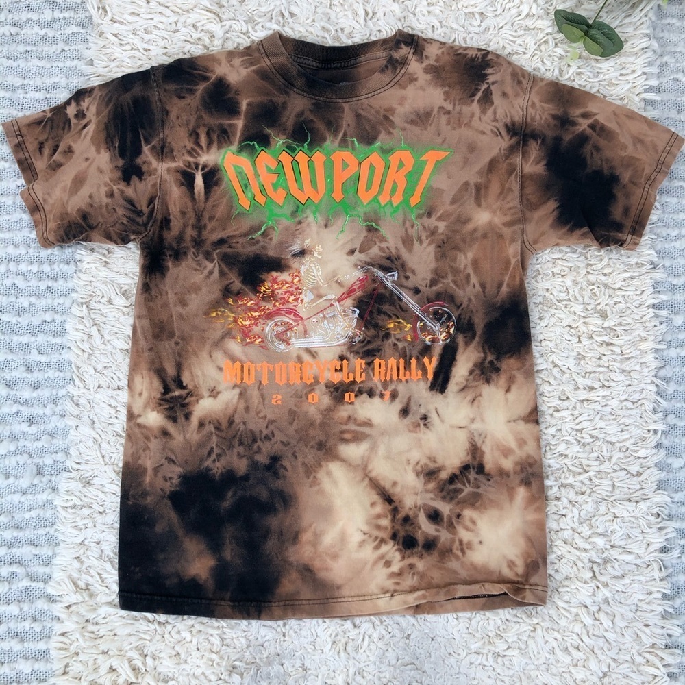 Upcycled‎ Newport Motorcycle rally graphic t shirt